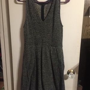 Madewell v neck gray mixed sleeveless dress